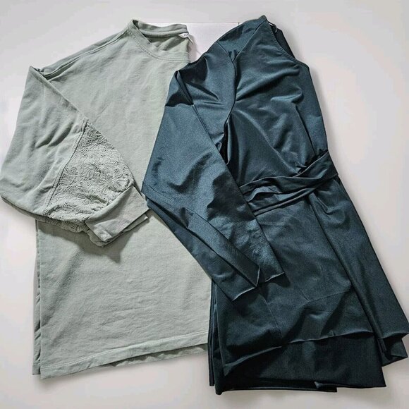 Top Womens 4X Lot of 2 Green Penningtons Melissa McCarthy Seven 7 LS Lagenlook - Picture 16 of 16